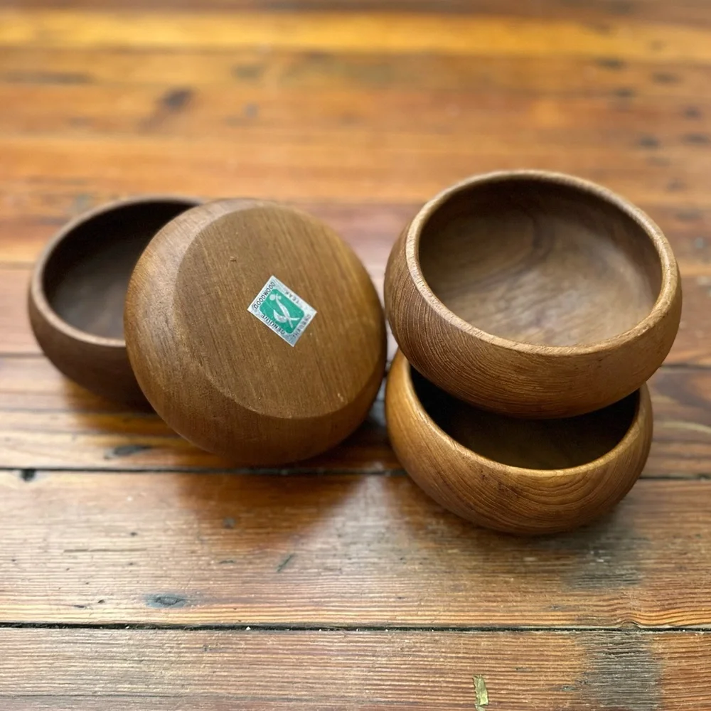 NWT Vintage Goodwood Thailand Genuine Teak bowls Set of 4